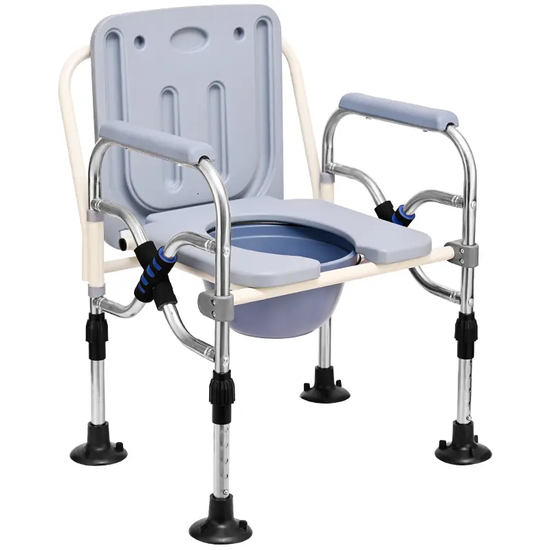 Nuova sedia da toilette portatile sedia da toilette regolabile pieghevole per anziani e disabili