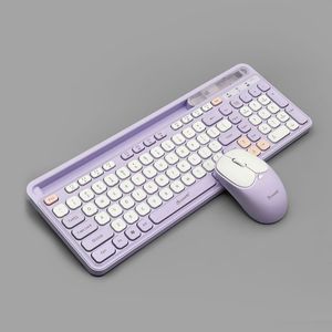 KMSW-018 Stylish 99 Keys 2.4Ghz Wireless <strong>Keyboard</strong> <strong>Mouse</strong> Combo USB Accessible <strong>Computer</strong> Accessory for Office <strong>Use</strong> with Phone Slot
