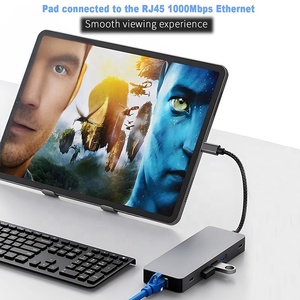 10 in 1 USB C Hub zu Dual HDMI 4K 60Hz USB Typ C Adapter Hub Dock Mit USB 3.0 Ethernet RJ45 1000 Mbit/s