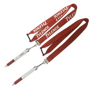 带定制标志的廉价促销笔挂绳丝网印刷挂绳 - Product Image 3