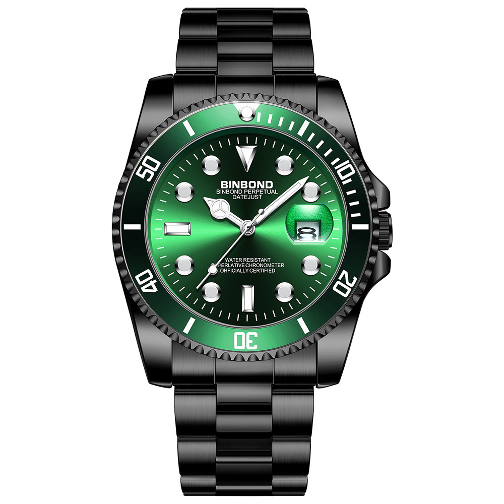 Cadran noir acier-vert