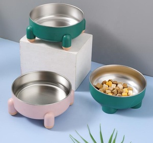 Novo produto 2024 pet food <span class=keywords><strong>dog</strong></span> feeder com aço inoxidável tigela de plástico pet alimentação tigela única tigela pet deluxe aço inoxidável - Product Image 5