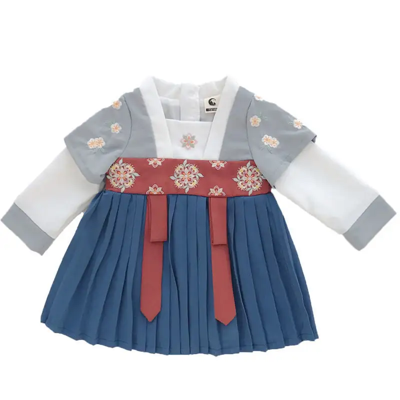 Модные Детские платья для девочек, праздничное платье для девочек, костюм в китайском стиле, летнее элегантное платье с коротким рукавом