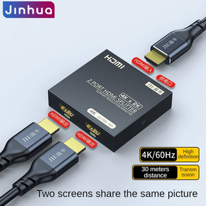 Jinghua HDTV Splitter One Quarter One <strong>Input</strong> Two <strong>Outputs</strong> 4K60Hz3D Digital High-Definition Video Splitter Ultra clear Distributor - Product Image 2