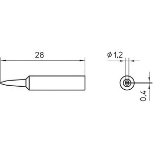 Weller XNT หัวแร้ง, สิ่ว, ขนาดปลาย1.2มม., บรรจุ1ชิ้น (940910159616) - Product Image 1
