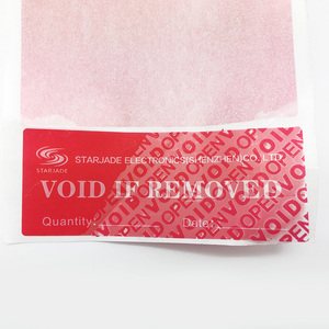 <strong>Red</strong> <strong>Color</strong> Customized Logo/QR <strong>Code</strong>/Barcode Adhesive Sticker VOID OPEN Security Sticker Seal PET Tamper Evident Label - Product Image 4
