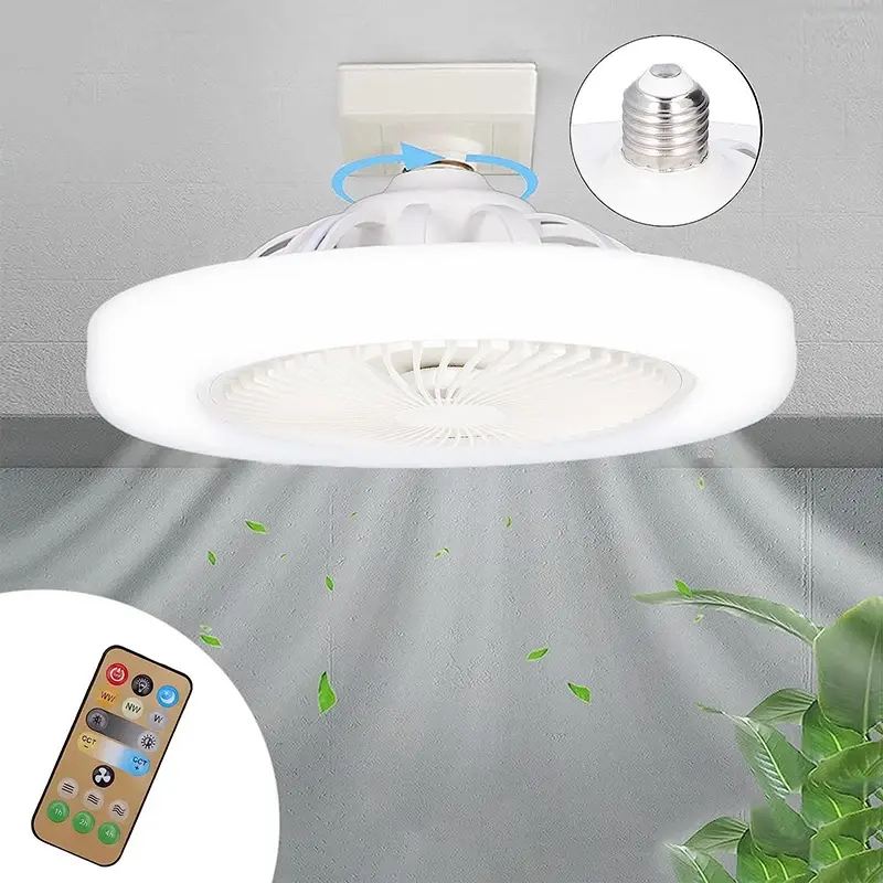 VERKAUF Kronleuchterlampe 2 in1 Schlafzimmer Zuhause leiser Deckenventilator E27 Deckenventilator mit Led-Licht Sommerkühlung