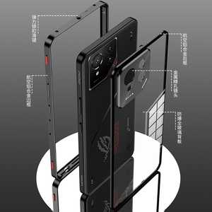 2024 Asus Rog Phone 9 Pro用の新しい金属製アルミニウムマグネットカバーカメラプロテクター透明携帯電話ケース - Product Image 3
