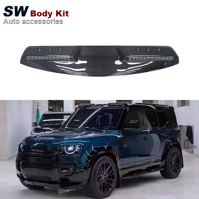 SW khô sợi Carbon Dome LED ánh sáng cho LAND ROVER DEFENDER 110 90 nâng cấp Roof ánh sáng TRIM body Kit