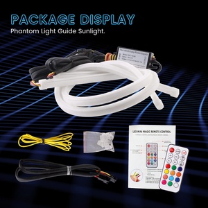 Sequential Flowing Turn Signal Lights 12V Remote Control <strong>RGB</strong> 5050 Car <strong>Led</strong> Flexible Headlight Strip Daytime Running <strong>Led</strong> DRL - Product Image 2