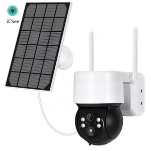 4MP ICSEE Solar PIR Sistema de cámara de seguridad inalámbrica 360 Web PTZ WiFi exterior 2,4 Ghz Visión nocturna CCTV Cámara de Red Hogar - Product Image 1