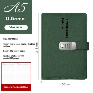 Cuaderno de contabilidad con bloqueo de contraseña para adultos, cubierta de cuero de tamaño A3 de 100 páginas para estudiantes femeninas, blocs de notas masculinos, organizador de mano para estudiantes - Product Image 6