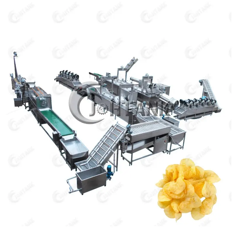 Línea de producción de patatas fritas, línea pequeña de patatas fritas, hecha en China