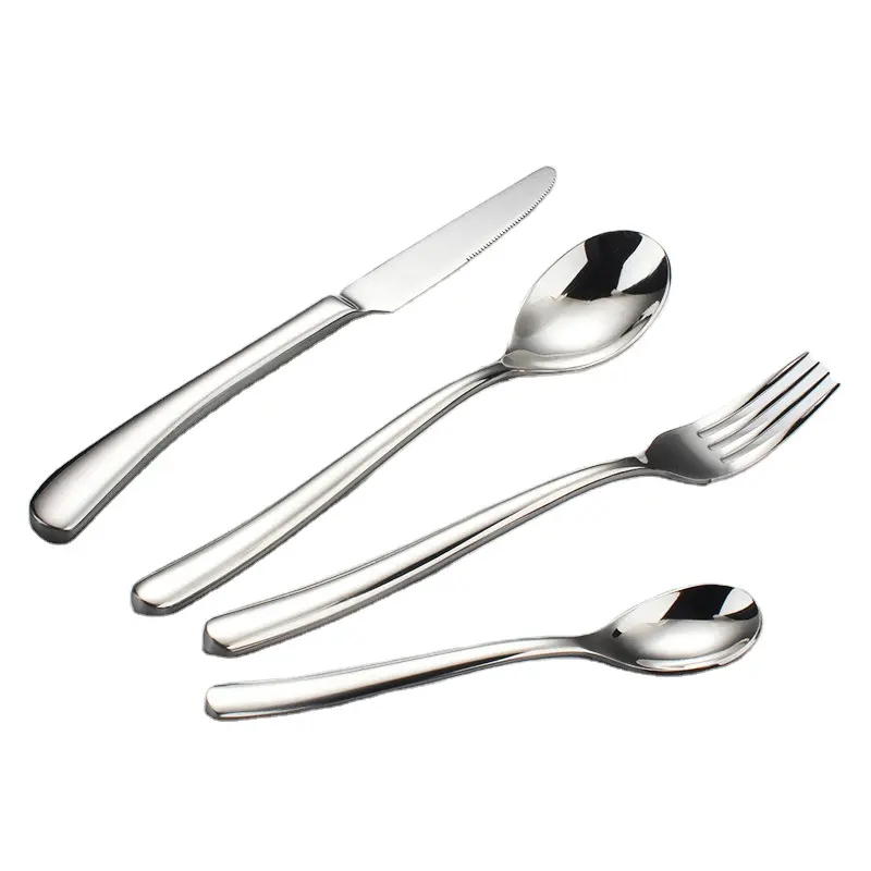 ที่มีคุณภาพสูงสแตนเลสเศษไม้ Flatware อาหารค่ำช้อนและมีดส้อมมีดโลหะมีด