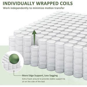 <strong>13</strong> Inch Vacuum Roll up Packing Wholesale Queen King <strong>Size</strong> Memory <strong>Foam</strong> Hypo-allergenic Pocket Spring Mattress in a Box - Product Image 2