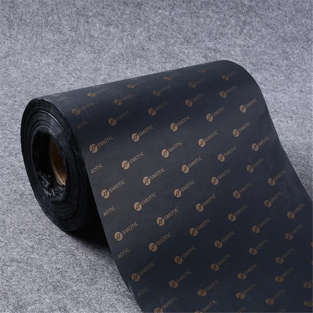 Grosir kertas tisu sutra katun hitam pembungkus Hadiah logo foil emas kustom kertas tisu wrapping kertas pembungkus tisu