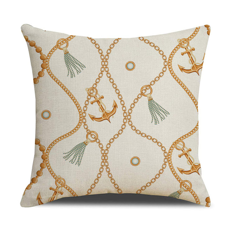 Ocean Blue Digital Print Sofa Throw Pillow Case Linen Cushion Cover