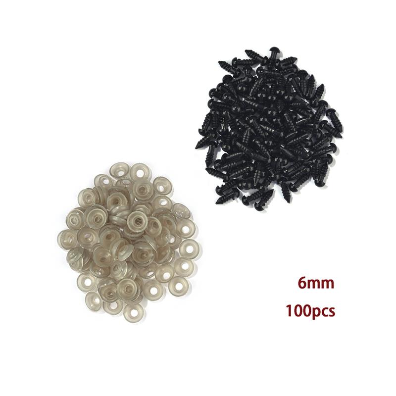 Couleur noire-6mm-100pcs