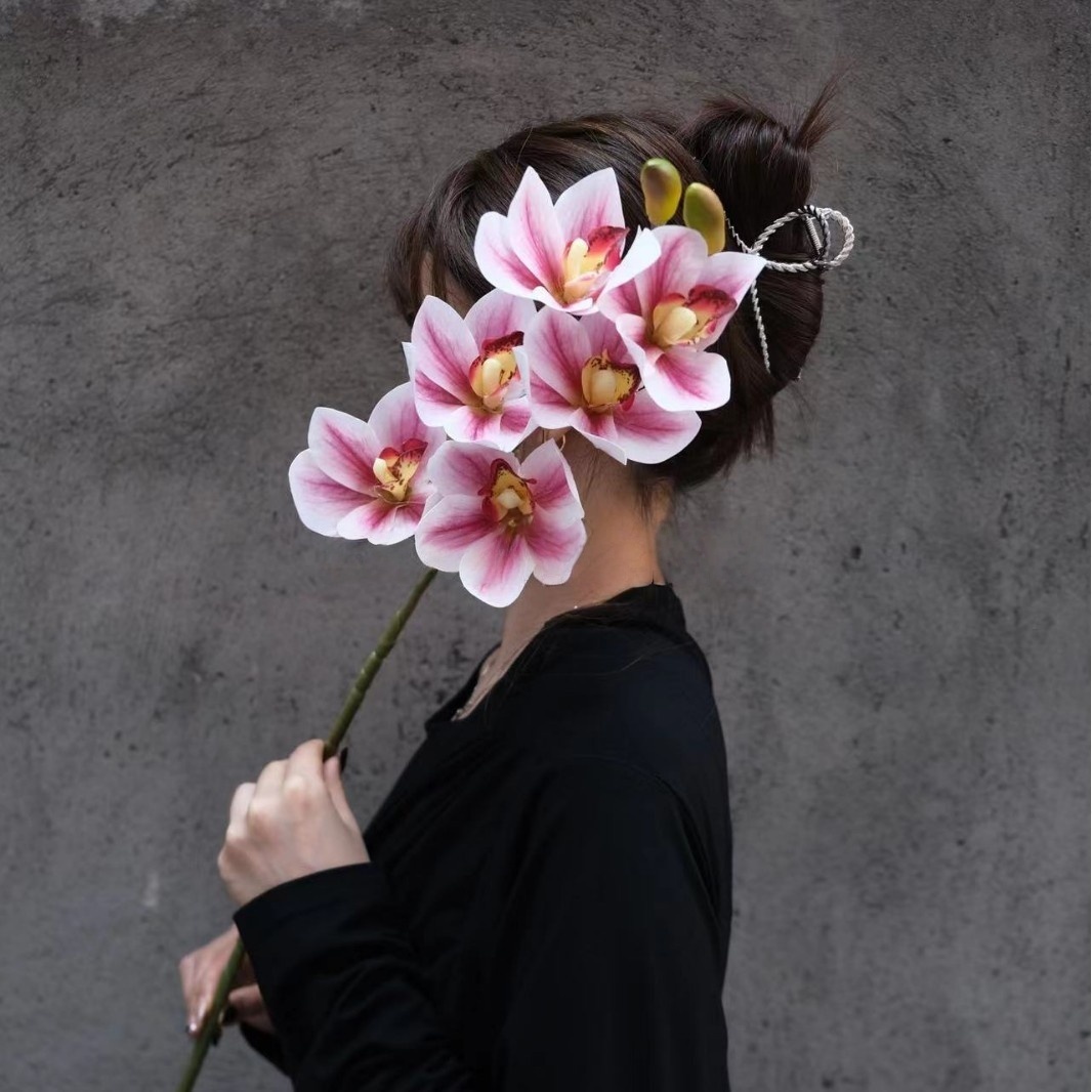 Cymbidium faberi Cuore di Rosa Bianco