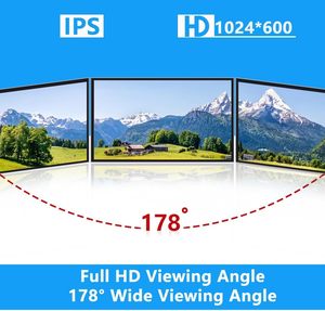 Monitor de pantalla LCD IPS portátil de 7 pulgadas con pantalla de disco libre de 1024x600 para Raspberry Pi
