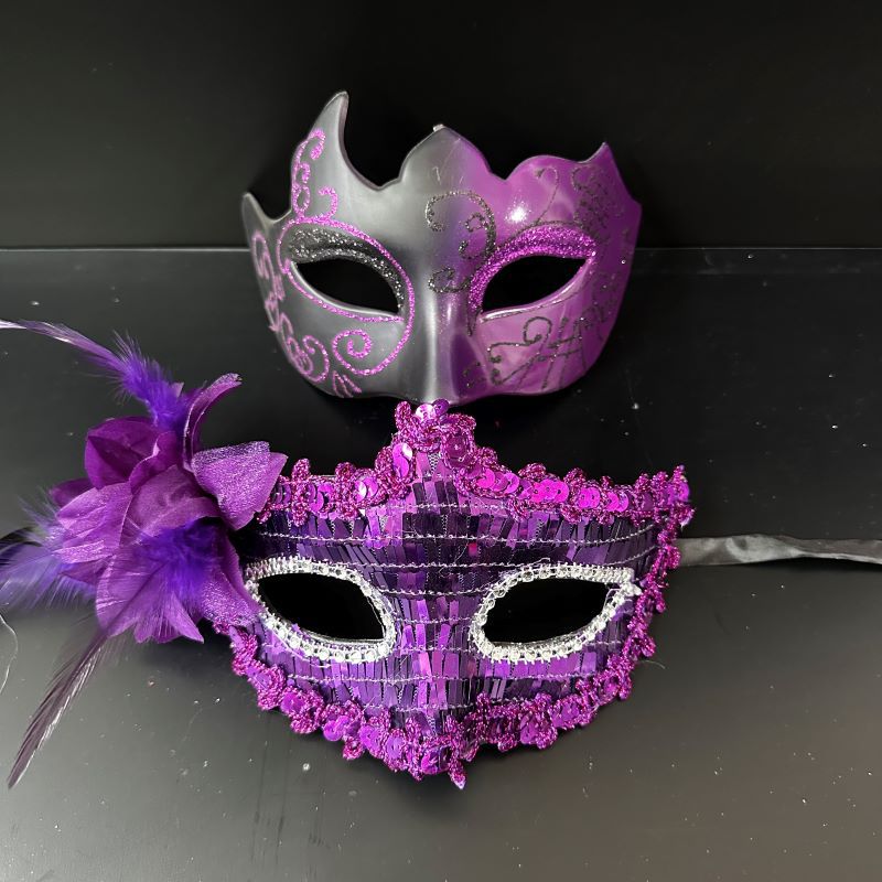 Side flower melon seed sequins + high-grade horn suit (purple)