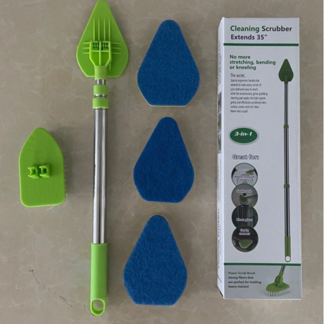 1 rod, 1 ground brush, 3 sponge head