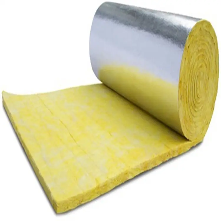 ISOKING رخيصة صوف من الزجاج الليفي لفة غطاء عازل/ملاءة عازلة 48 كجم/m3 glasswool 25 مللي متر 50 مللي متر الصوف الزجاجي سعر