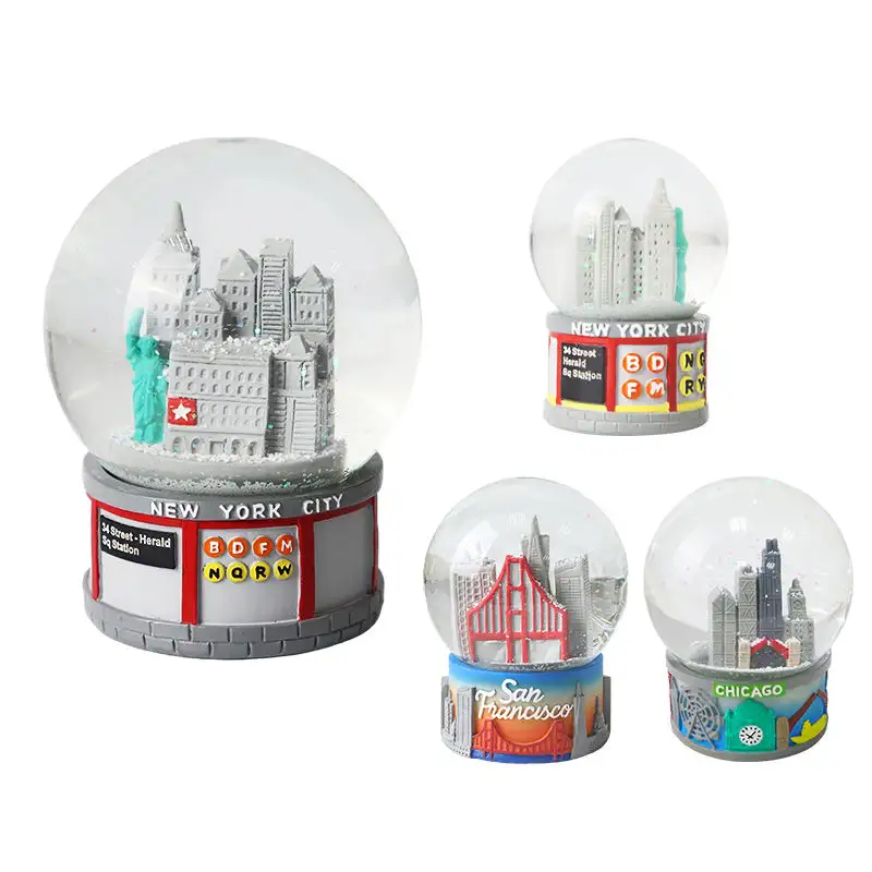 Großkauf für New York-Markt moderne Schneekugel-Glas-DIY-Schmuck Harz handgefertigte Geschenke ideal für Heimdekoration