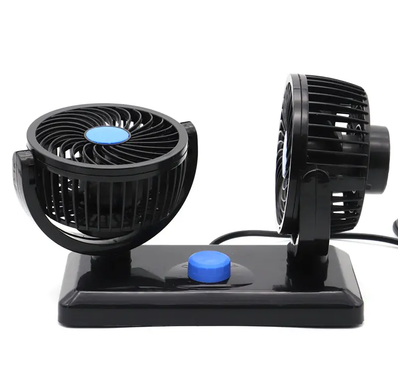 Ventilador elétrico para carro, 2020 graus giratório 360 graus 2 velocidades carro ventilador circulador de ar de resfriamento