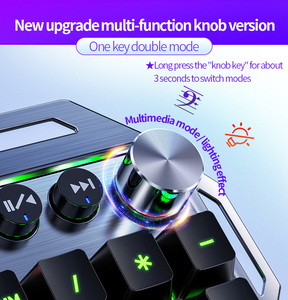 104-Key Wired RGB Gaming Mechanical Desktop <strong>Keyboard</strong> with Knob Multifunction PC <strong>Keyboard</strong> - Product Image 3
