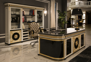 Neoclassical avrupa tarzı oyma ofis masası kombinasyonu villa büyük daire çalışma ışığı lüks büyük sınıf masa danışma - Product Image 2