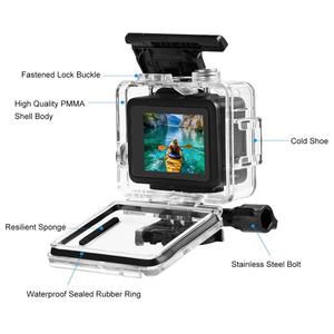 PULUZ 60m/196ft防水ハウジング保護ケースバックル付き基本マウント & ネジGoPro HERO 4K