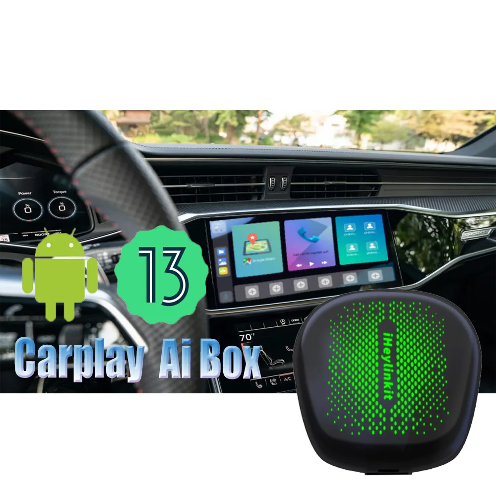 IHeylinkit android 13 carro aibox 128G Youtube/Netflix do jogo com loja do google play