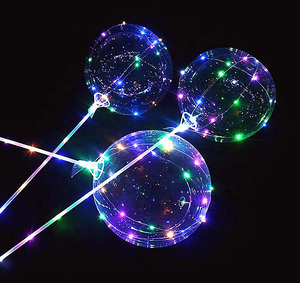 Şeffaf yuvarlak kabarcık yanıp sönen Bobo sopa ile aydınlık Led balonlar ışık - Product Image 4