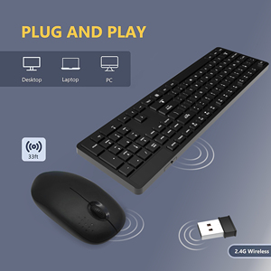 Teclado y ratón inalámbricos para ordenador portátil, Kit de teclado y ratón, color rosa, 2,4 ghz, Universal, barato - Product Image 2