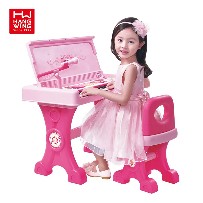 HW Toys Girls Princess Escritorio Estudio Piano Instrumentos musicales Nuevo producto Teclados electrónicos Pian Pink para niños Niños