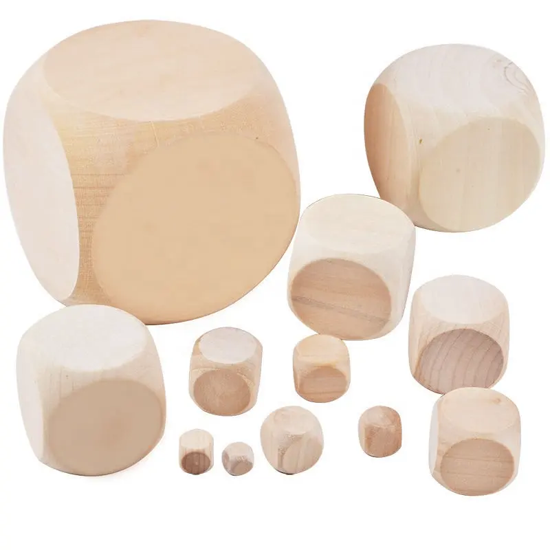 Six côtés dés en bois modèle de fabrication, perles carrées en bois de sécurité perles enfants accessoires de jeux en gros