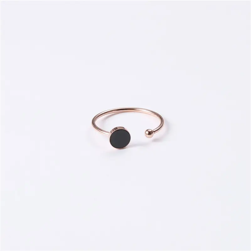 2024 nuova geometria anello sottile in acciaio inossidabile rosa lucida anello chiuso rotondo anello regolabile in acciaio al titanio nero