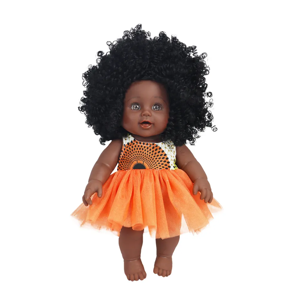 Fashion 2022 doll handmade African wax print costume design black vinyl doll bambini bambola nera