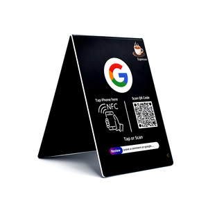 สื่อสังคมแบบไร้การสัมผัส 13.56mhz PVC ที่กําหนดเอง NFC รหัส QR ยืนแสดง NFC Google รีวิวขาตั้ง QR - Product Image 1