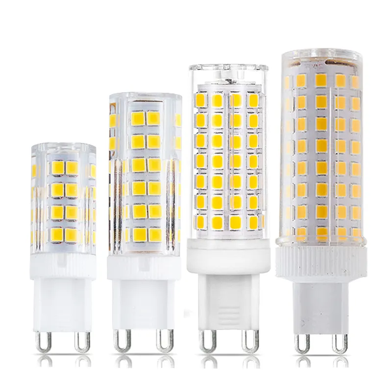 Lámpara LED G9 de alto brillo, Bombilla de cerámica, cuerpo de mazorca de maíz, salida de amplio voltaje de 5W, 7W, 9W, 18W, iluminación blanca cálida y fría, AC85-265V