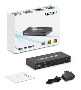 4K 60Hz Ultra HD 2160P 3D 4 puertos 1 entrada 4 salida HDMI Splitter EDID RGB compatible con escalar con extensión IR HDCP 2,0 y EDID