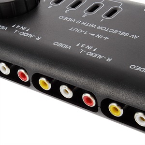 <strong>4</strong> in <strong>1</strong> Out AV RCA <strong>Switch</strong> Box AV Audio Video Signal Switcher <strong>Splitter</strong> <strong>4</strong> Way Selector with RCA Cable for Television DVD VCD TV