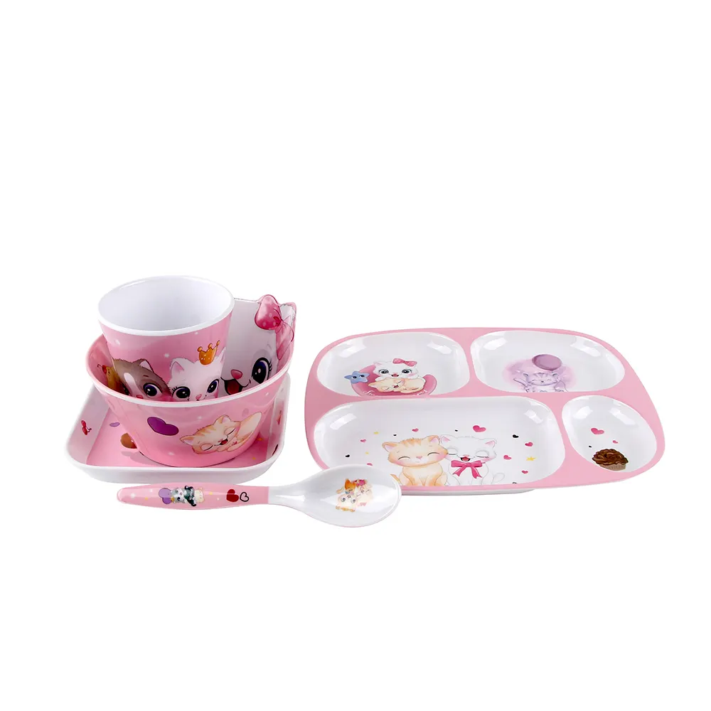 Vajilla personalizada Oceanic Creatures para niños pequeños, 4 Uds., plato de cena de melamina irrompible, juego de cuencos y tazas, vajilla para niños