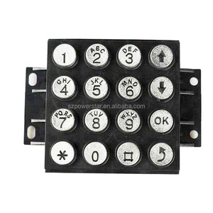 Teclado numérico táctil resistente al agua 4x4 de 16 teclas, metal de aleación de zinc con botón de goma para control de acceso y control remoto - Product Image 5
