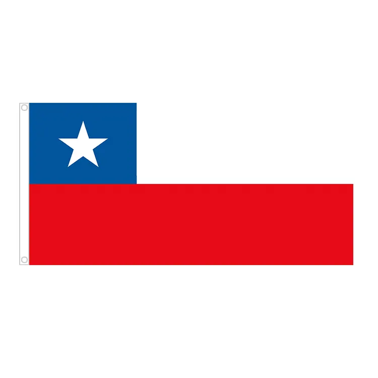 Bandera Nacional de Chile para coche, diseño personalizado, venta al por mayor, 100% poliéster, 120d, 3x5 pies