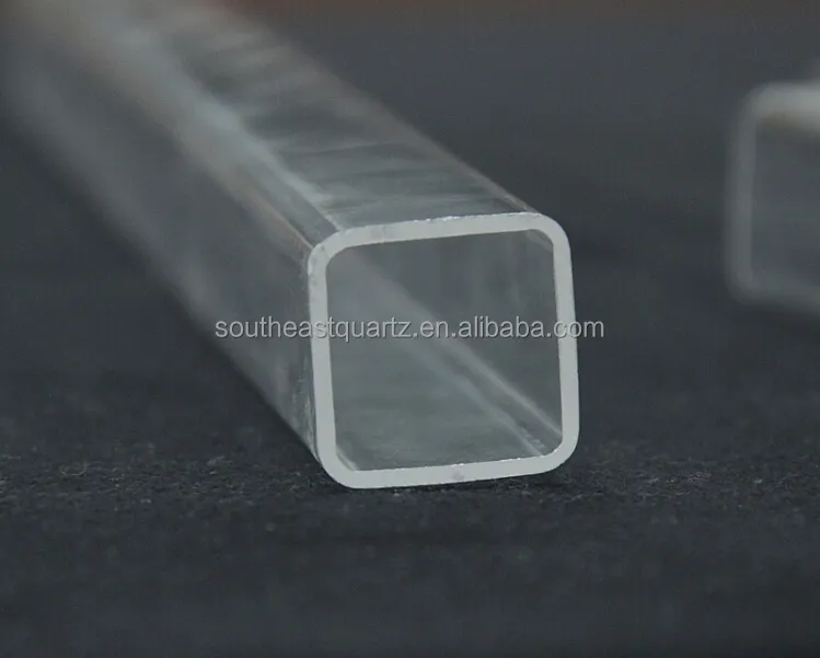 Tubo de vidro de quartzo quadrado de grande diâmetro, de alta qualidade, com preço competitivo