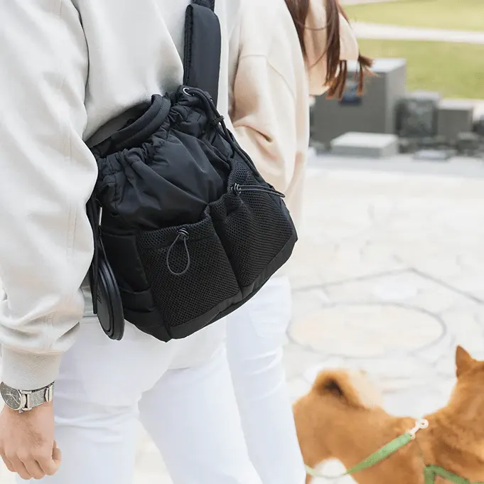 Сумка для дрессировки собак на заказ с небольшим мешочком, без рук, поясной ремень, сумка для прогулок для собак, новый дизайн, 2024 сумка для прогулок для собак на каждый день