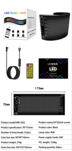 1632無料デザインアプリ制御LEDネームロゴサインフレキシブル5V電圧L173XH70MM Ledマトリックスパネル車広告用 - Product Image 6