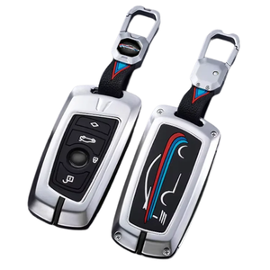 Funda protectora de silicona para llave de coche, carcasa de Metal a la moda para BMW - Product Image 1